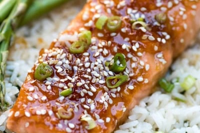 Orange Sesame Ginger Glazed Salmon