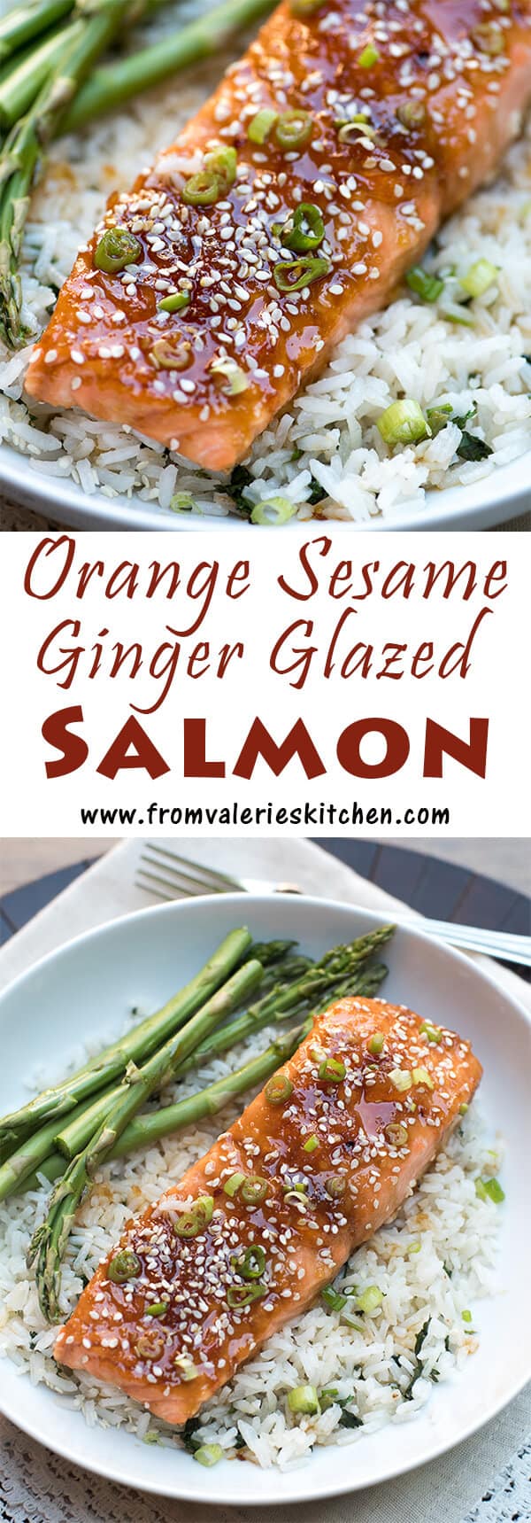 A slightly sweet and super flavorful glaze creates this irresistible Orange Sesame Ginger Glazed Salmon. Super simple to prepare, ready in under 30 minutes!