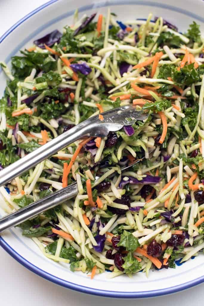 5 Minute Broccoli Kale Slaw Valerie's Kitchen