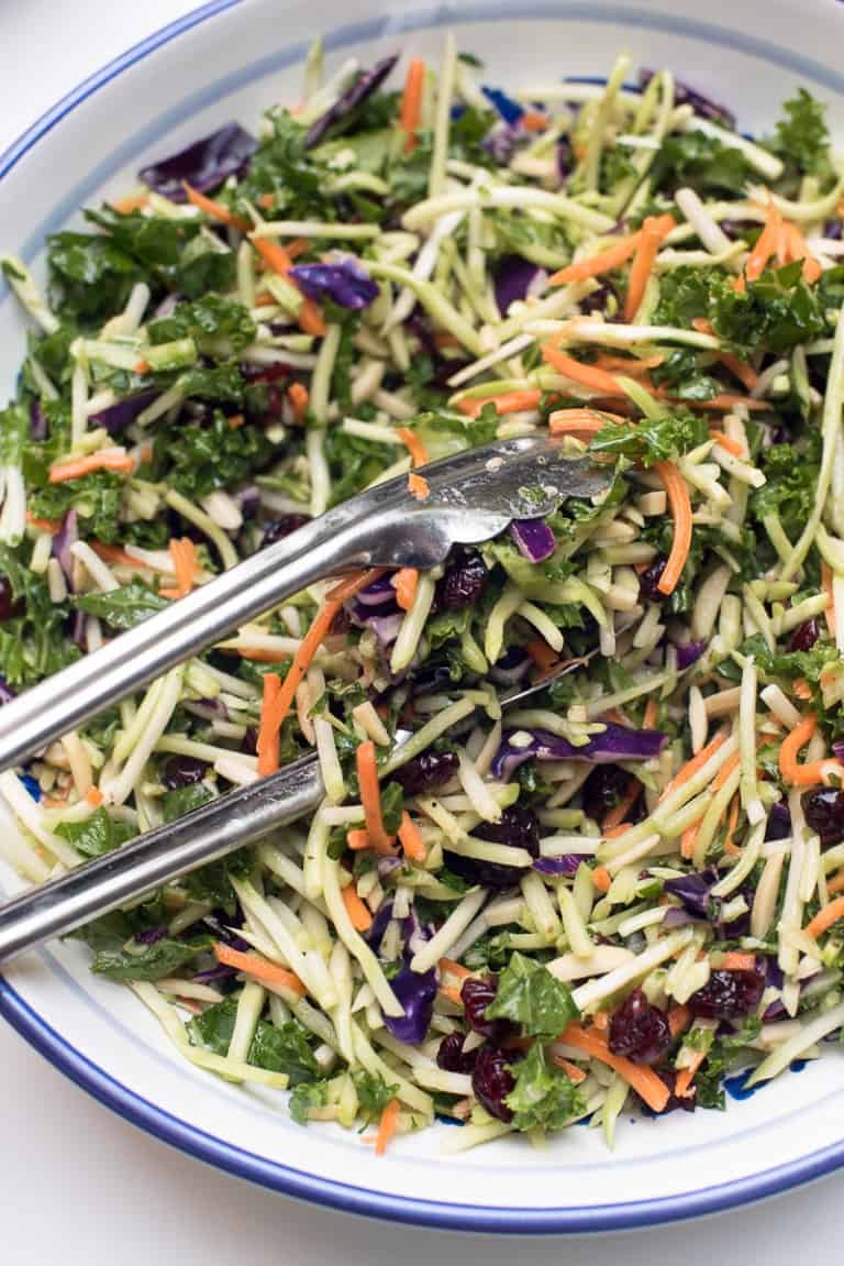 5 Minute Broccoli Kale Slaw Valerie's Kitchen