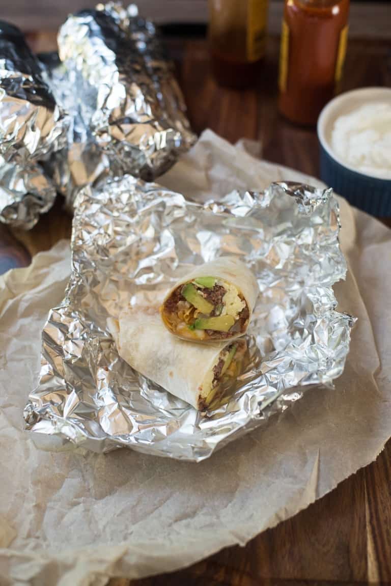 Corned Beef Hash Breakfast Burritos