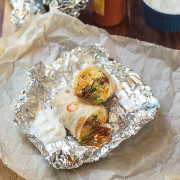 Corned Beef Hash Breakfast Burritos