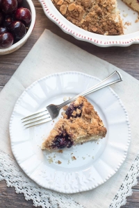 Fresh Cherry Crumb Cake