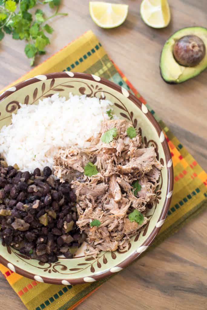 Slow Cooker Cuban Pork with Black Beans and Rice