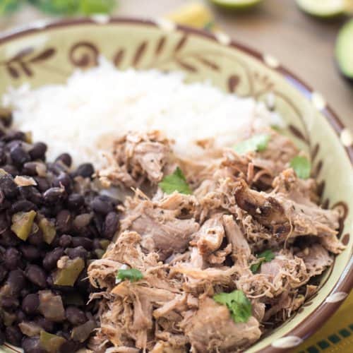 Slow Cooker Cuban Pork with Black Beans and Rice
