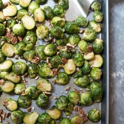 Maple Pecan Roasted Brussels Sprouts