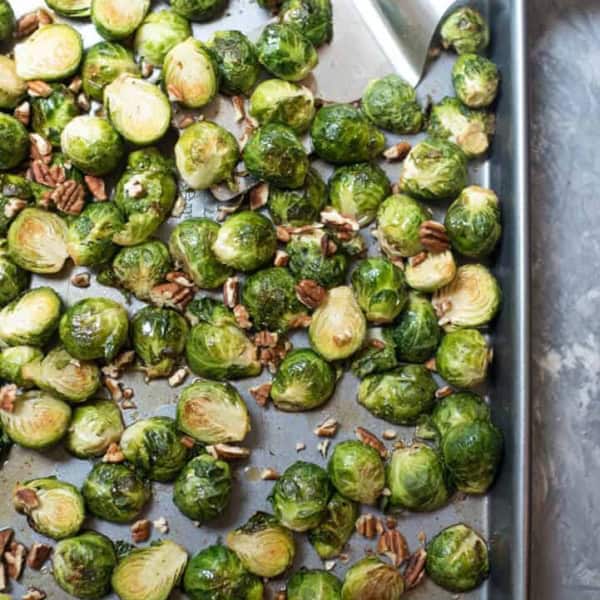 Maple Pecan Roasted Brussels Sprouts Valerie's Kitchen