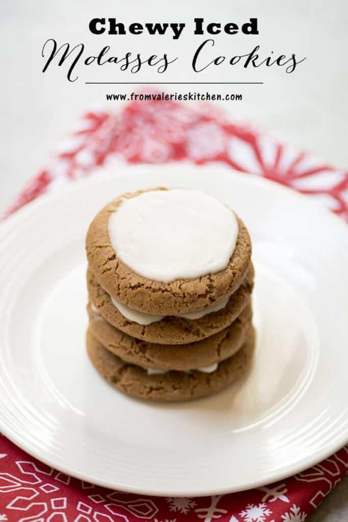 Chewy Iced Molasses Cookies Valerie's Kitchen