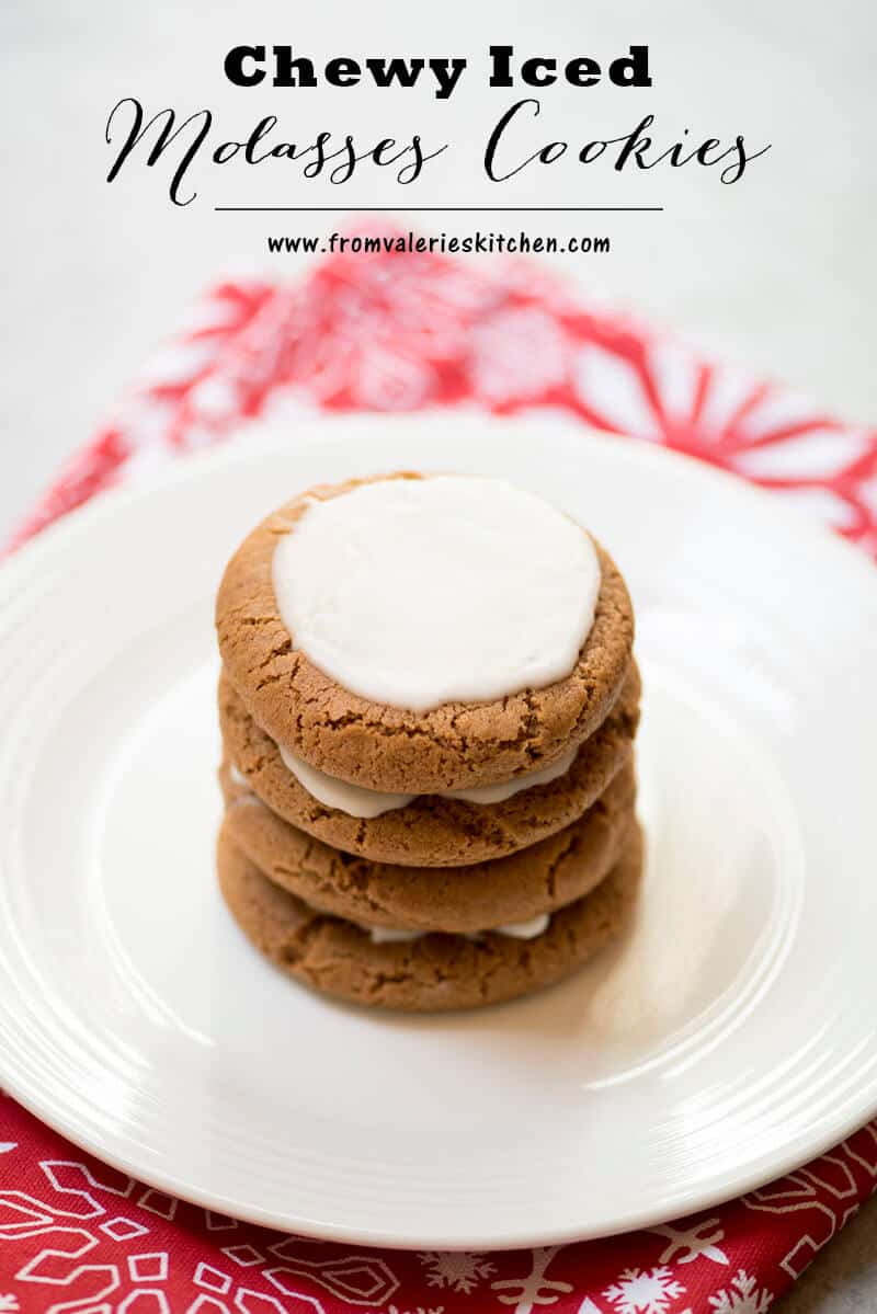 These Chewy Iced Molasses Cookies have a fabulous soft and chewy texture and are filled with the classic flavors of molasses, cinnamon, and ginger. A holiday classic!