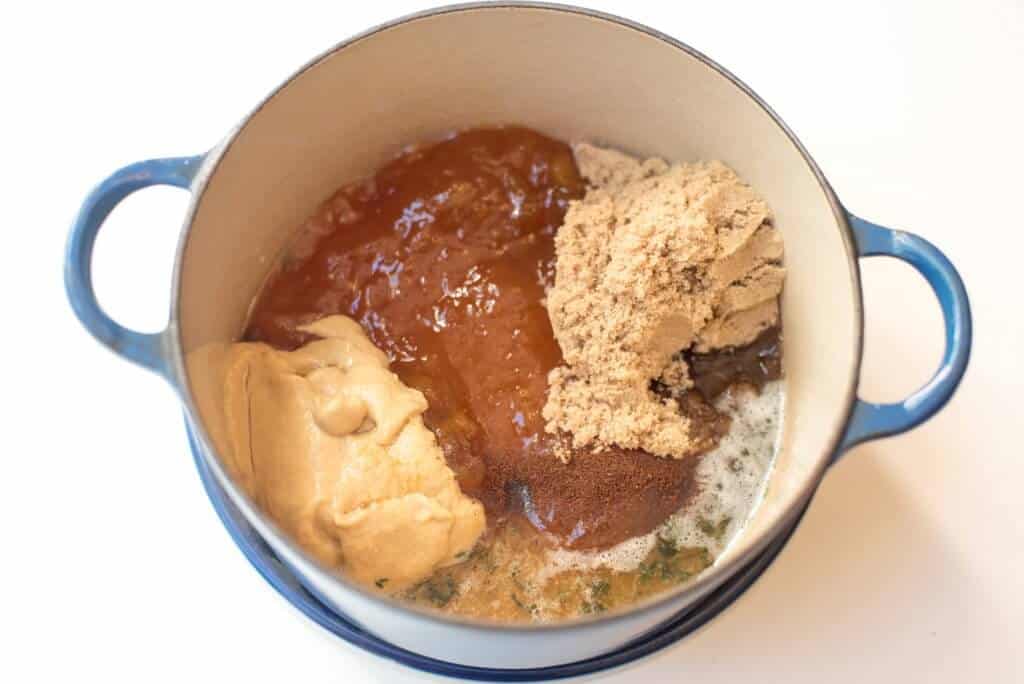 Slow Cooker Ham with Peach Thyme Glaze From Valerie's Kitchen