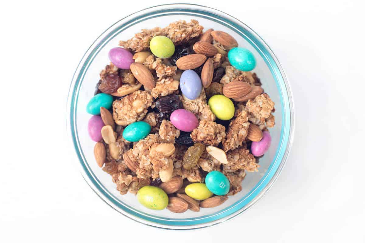 Granola with Easter peanut M&M's.