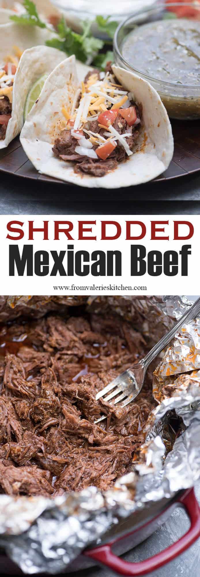 Shredded Mexican Beef (Oven or Slow Cooker) | Valerie's Kitchen