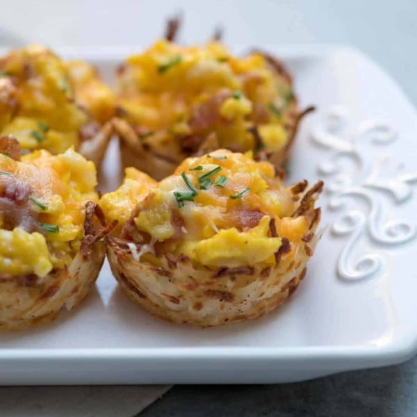 Muffin Tin Hash Brown and Scrambled Egg Cups | Valerie's Kitchen