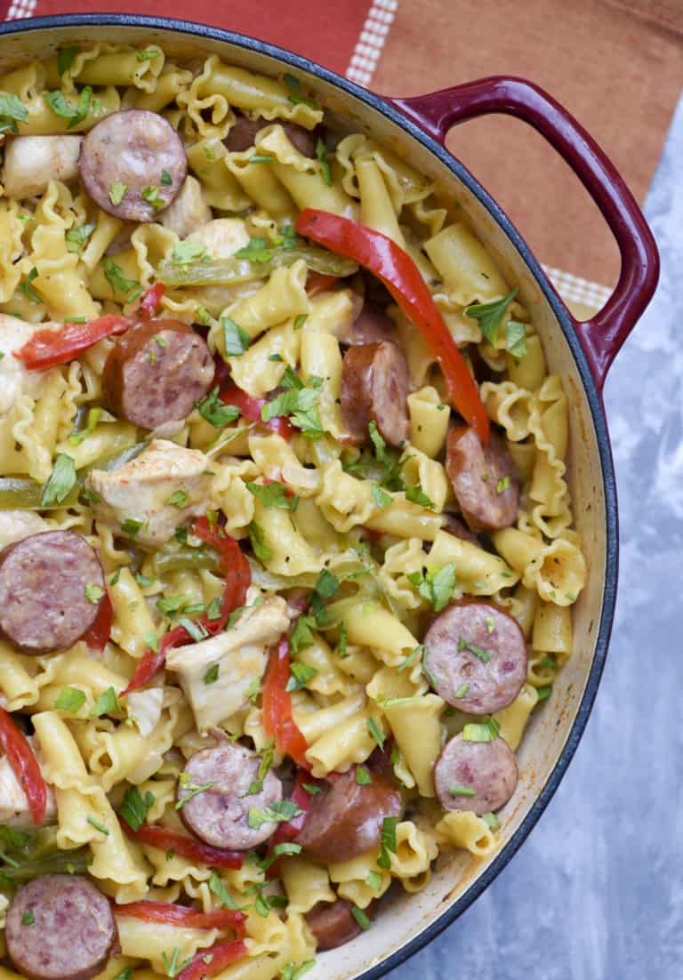 Chicken and Spinach Skillet Pasta (30 Minute Meal!) Valerie's Kitchen