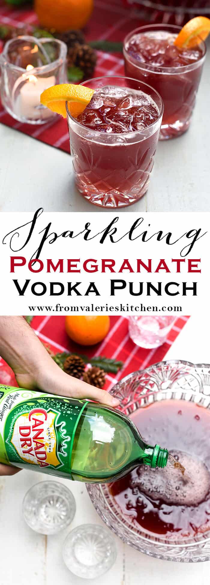 Sparkling Pomegranate Vodka Punch Valerie's Kitchen