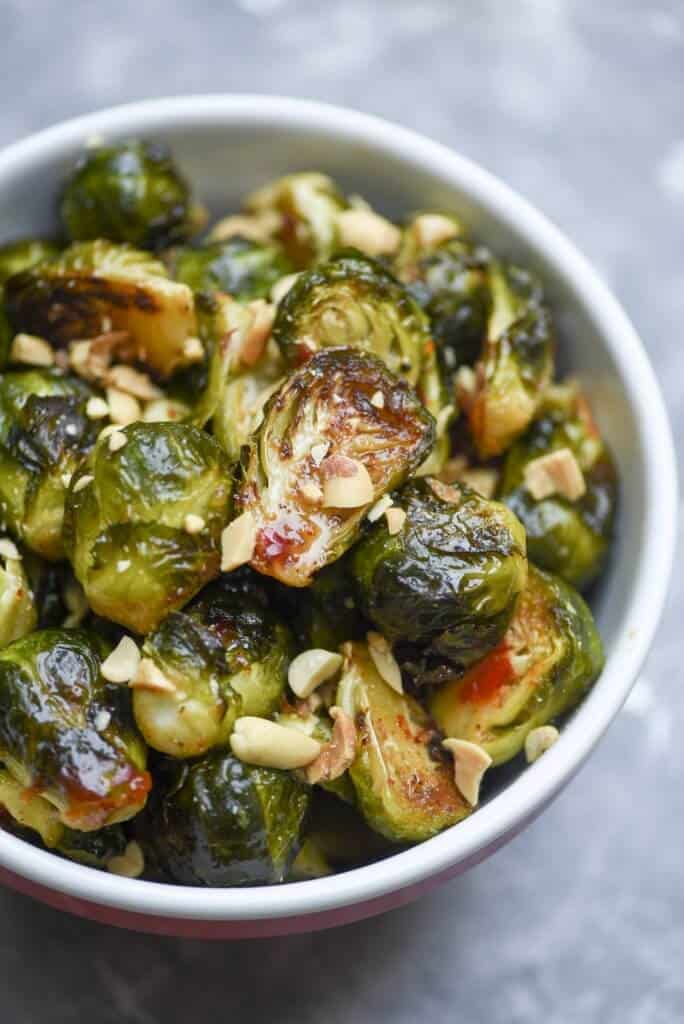 Sweet Chili Garlic Roasted Brussels Sprouts Valerie's Kitchen