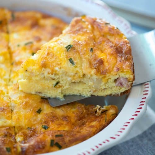 Ham and Cheese Crustless Quiche | Valerie's Kitchen