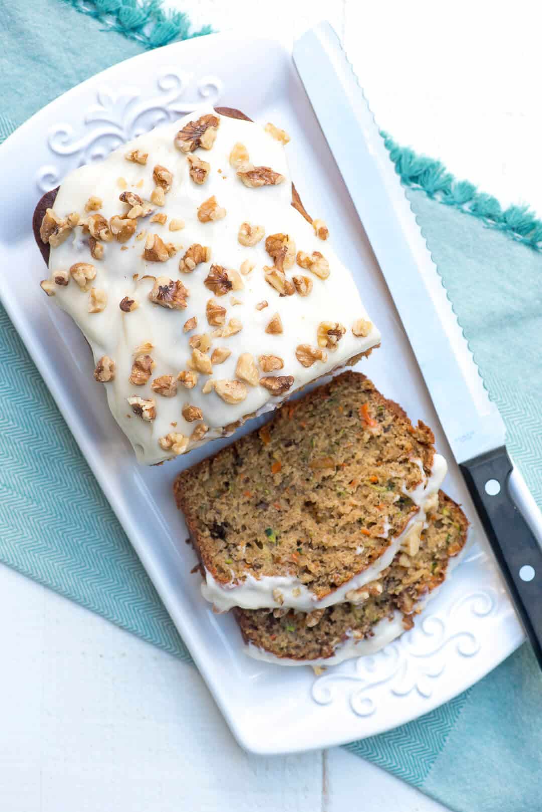 Carrot Zucchini Bread with Cream Cheese Walnut Frosting ...