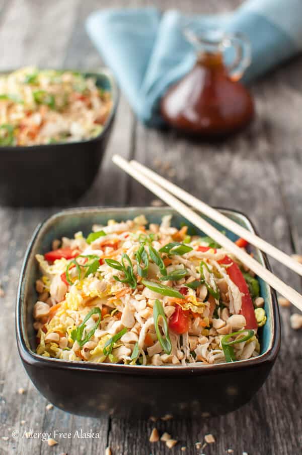 Asian Chicken Salad with Spicy Sriracha Dressing  