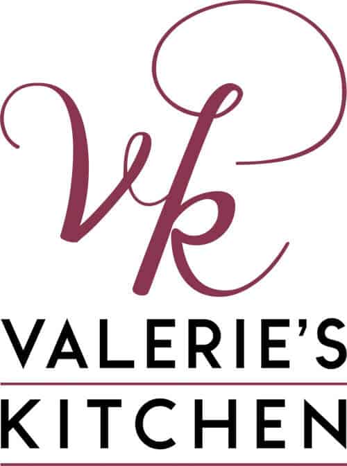 The square logo for Valerie's Kitchen in black and burgundy text.