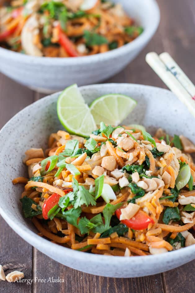 Thai Chicken and Sweet Potato Noodle Bowls | 25 Easy Recipes with Rotisserie Chicken