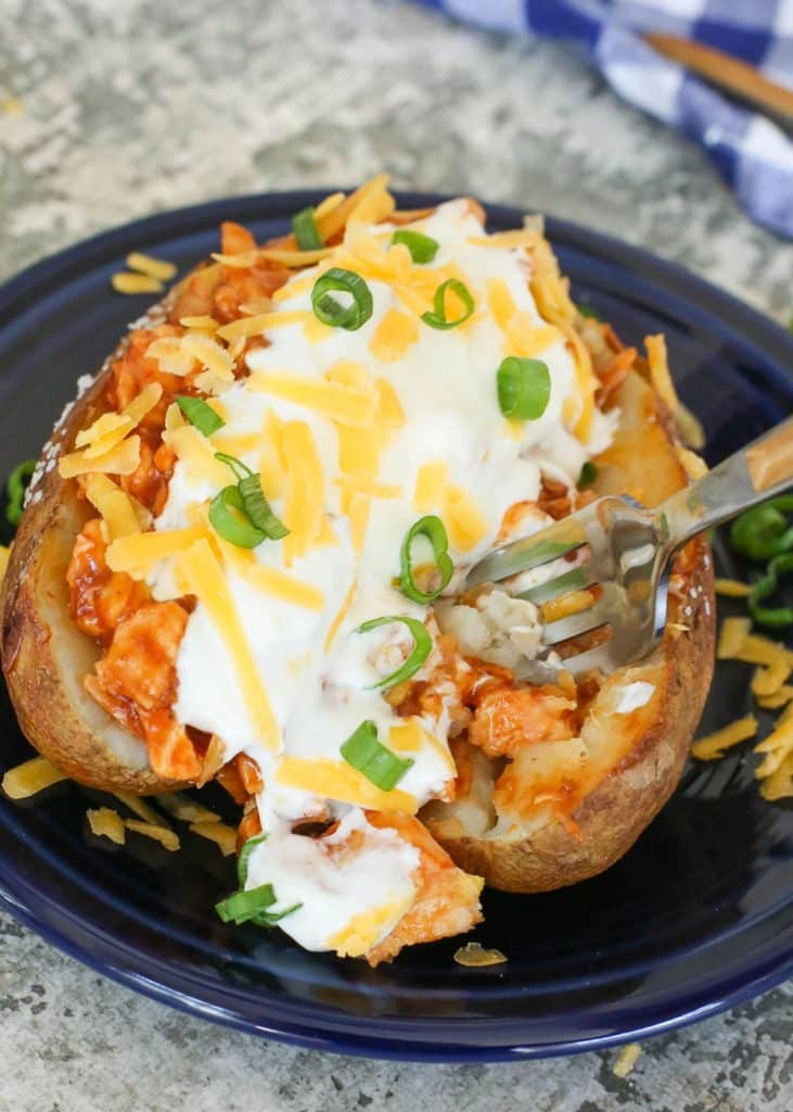 BBQ Chicken Stuffed Baked Potatoes 