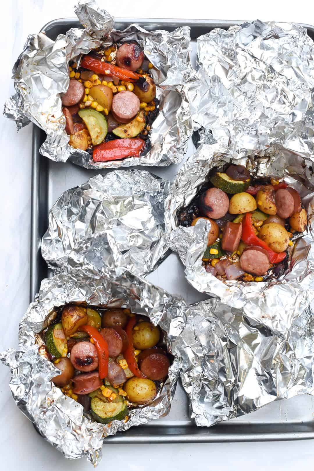 foil pack southwest sausage and potatoes