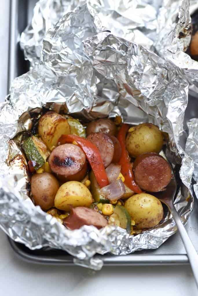 Foil Pack Southwest Sausage and Potatoes Valerie's Kitchen