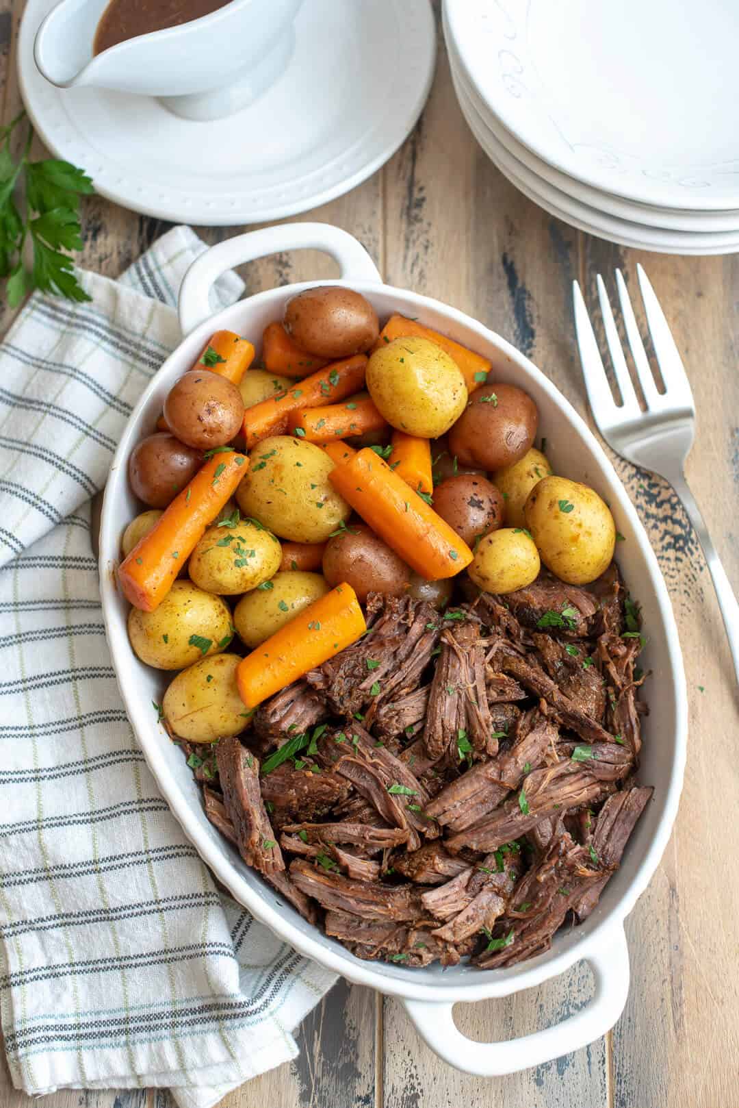 Instant Pot Pot Roast with Carrots and Potatoes | Valerie's Kitchen