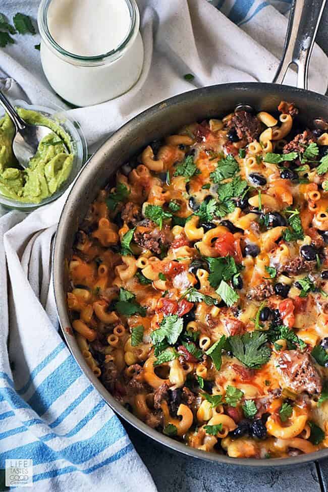 One Pot Taco Pasta Skillet | 30 Easy One Pot Recipes for Busy Days