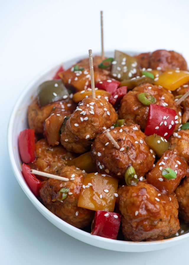 Slow Cooker Sweet and Sour Chicken Meatballs Valerie's Kitchen