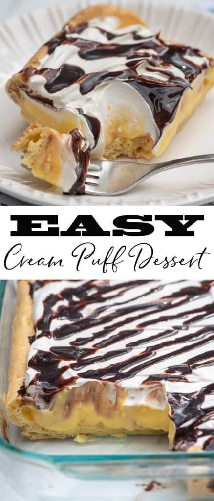 Easy Cream Puff Dessert with text overlay.