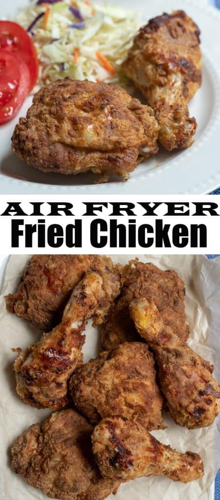 Air Fryer Fried Chicken with text overlay.