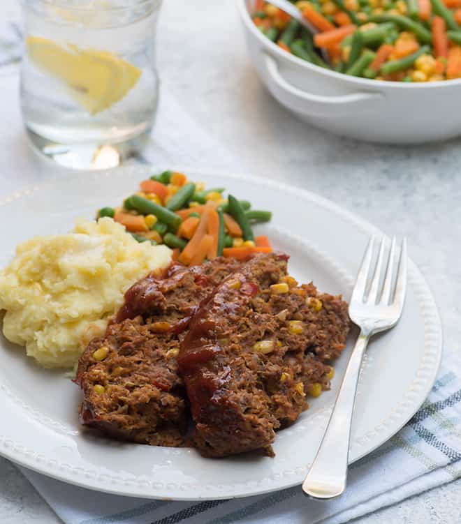 Veggie-Packed Meatloaf with Barbecue Glaze