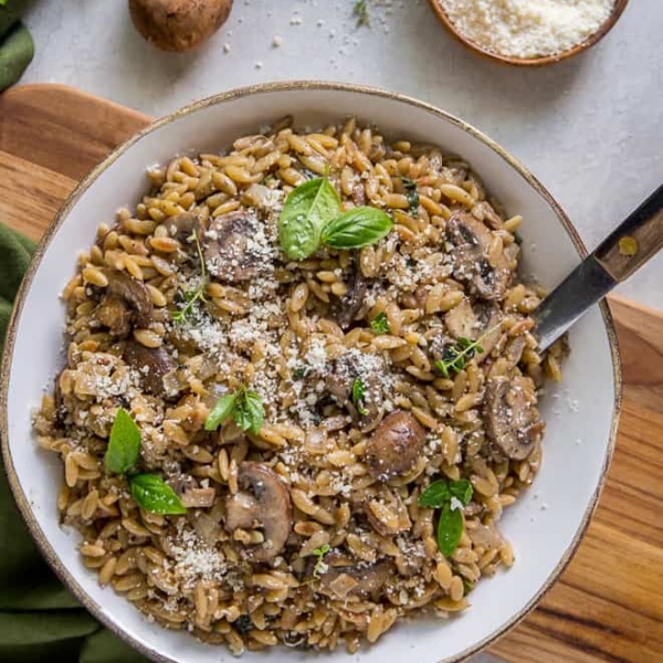 Creamy Orzo with Mushrooms and Parmesan Valerie's Kitchen