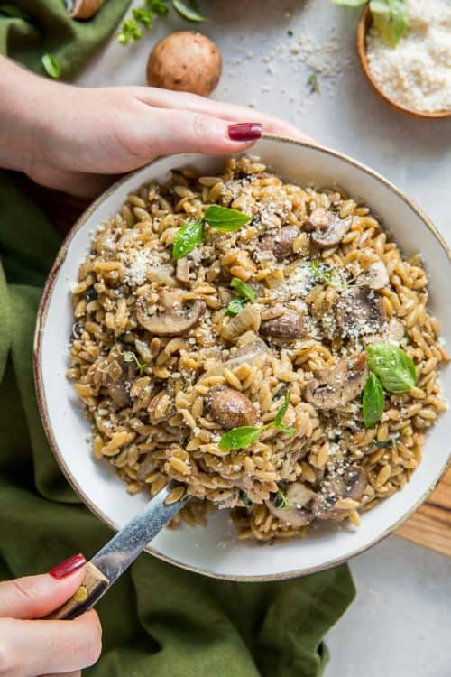 Creamy Orzo with Mushrooms and Parmesan Valerie's Kitchen