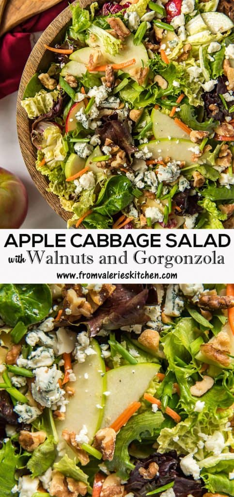 Two images of Apple Cabbage Salad with text.