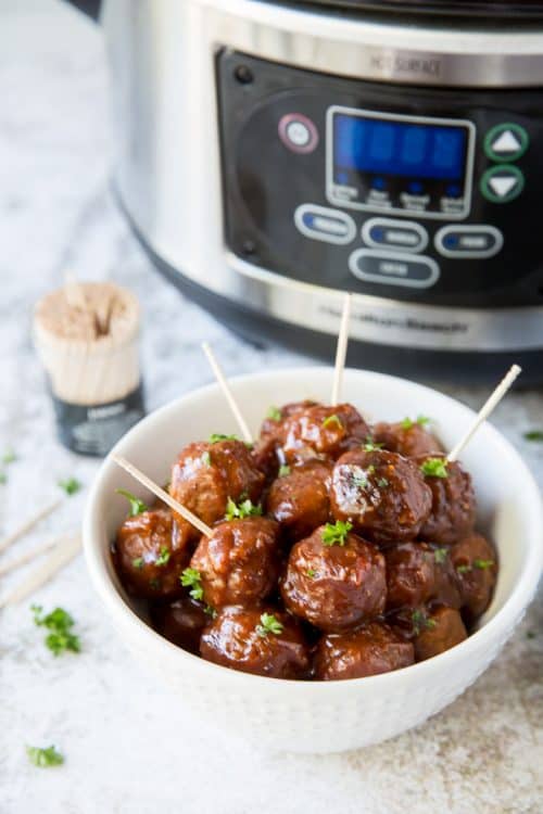 CrockPot Cocktail Meatballs The Classic Party Snack! Valerie's Kitchen