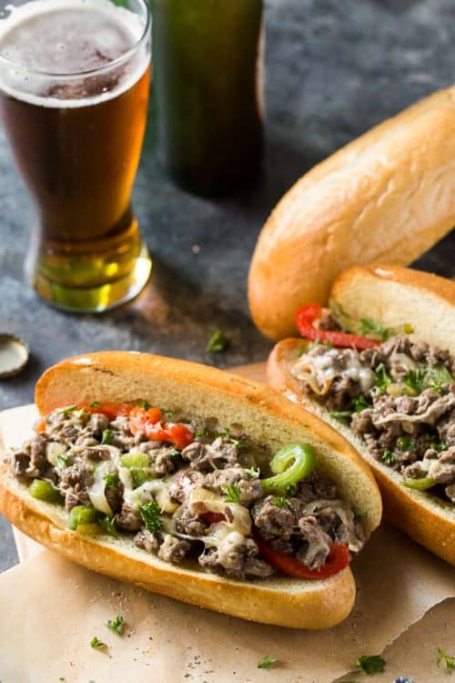 Philly Cheesesteak Recipe with Peppers and Onions Valerie s Kitchen