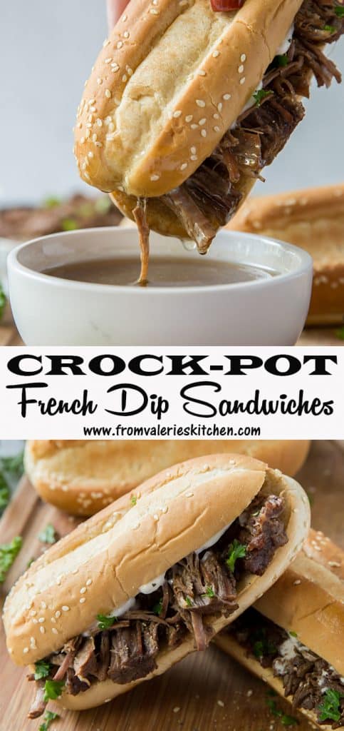 Crock-Pot French Dip Sandwiches | Valerie's Kitchen