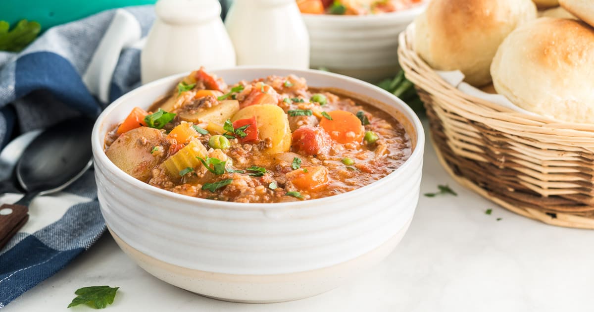 Hamburger Stew with Rice (easy & economical)