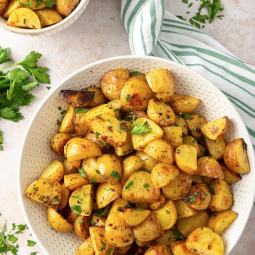 Greek Potatoes (Lemon and Herb Roasted) | Valerie's Kitchen