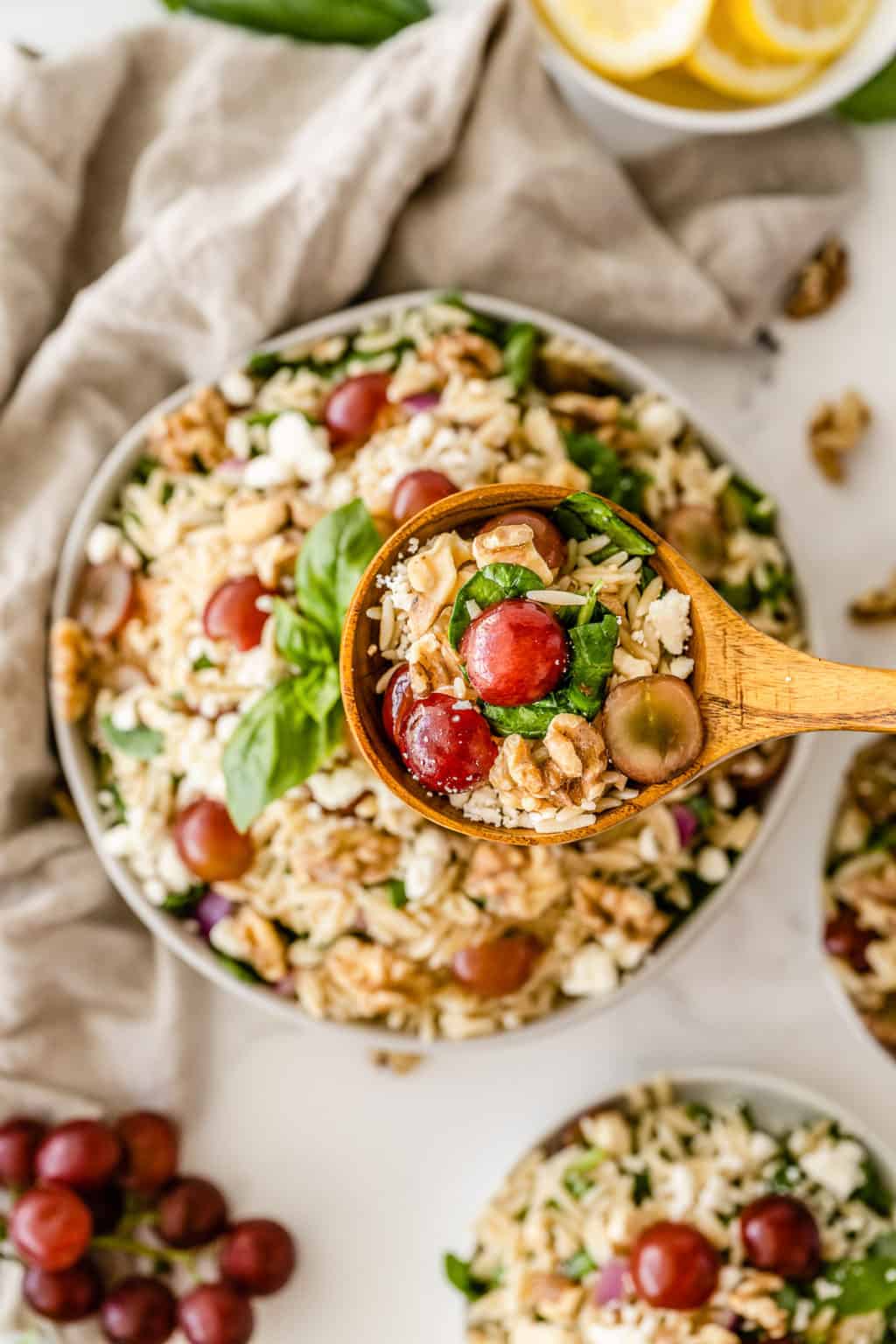 Orzo Grape Feta Salad (with Balsamic) Valerie's Kitchen