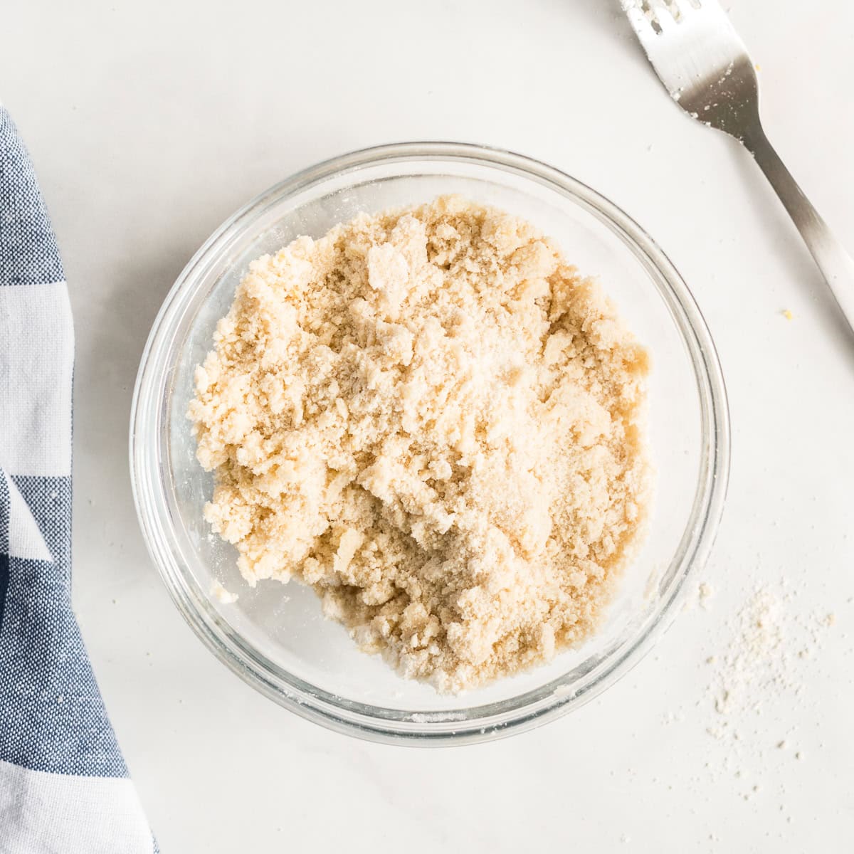 Lemon crumb topping mixed until coarse and crumbly.
