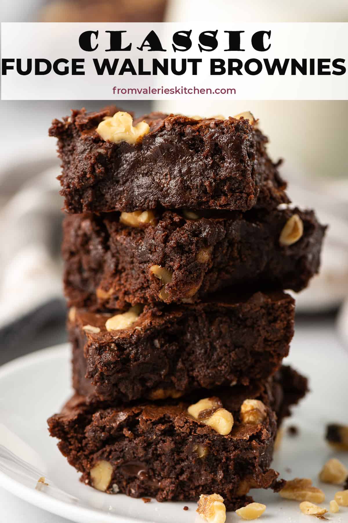 Classic Fudge Walnut Brownies Valerie's Kitchen