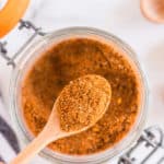 A small spoon scoops up Homemade Taco Seasoning Mix