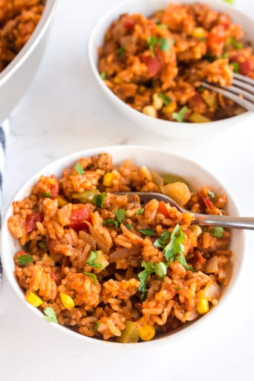 Spanish Rice with Ground Beef (Easy OnePot Method) Valerie's Kitchen