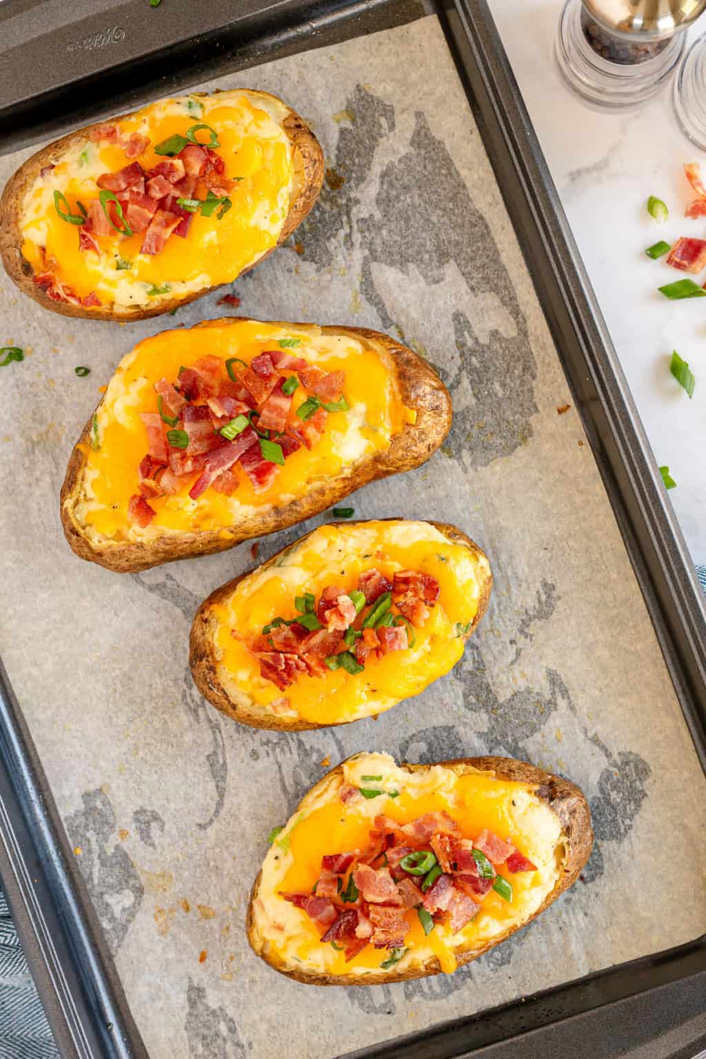 Twice Baked Potatoes (Make Ahead and Freeze) | Valerie's Kitchen
