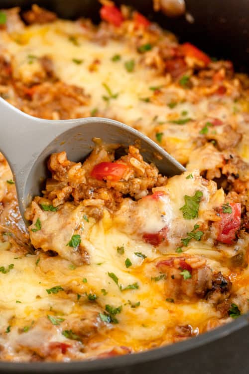 Stuffed Pepper Skillet (Easy Ground Beef Recipe) Valerie's Kitchen