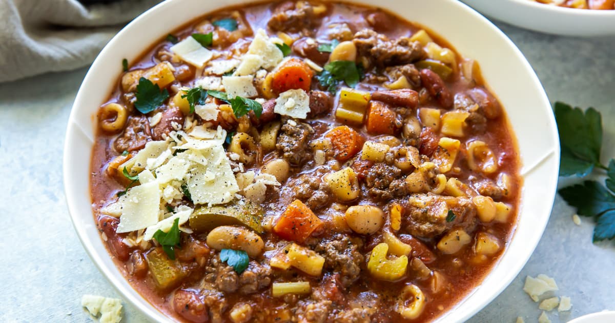 Slow Cooker Hamburger Minestrone Valerie's Kitchen